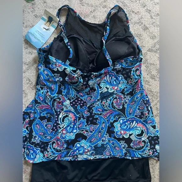 Blue Paisley Tankini Swimsuit - Picture 4 of 9